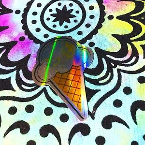 Ice Cream Metallic Prismatic Reflective Single Decor Sticker